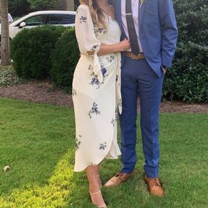 Reformation Rainey Wrap Floral Midi Dress